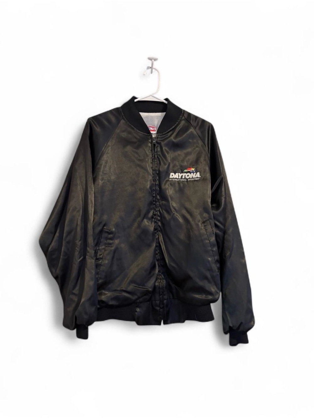 Vintage Black Daytona International Speedway Racing Bomber Jacket